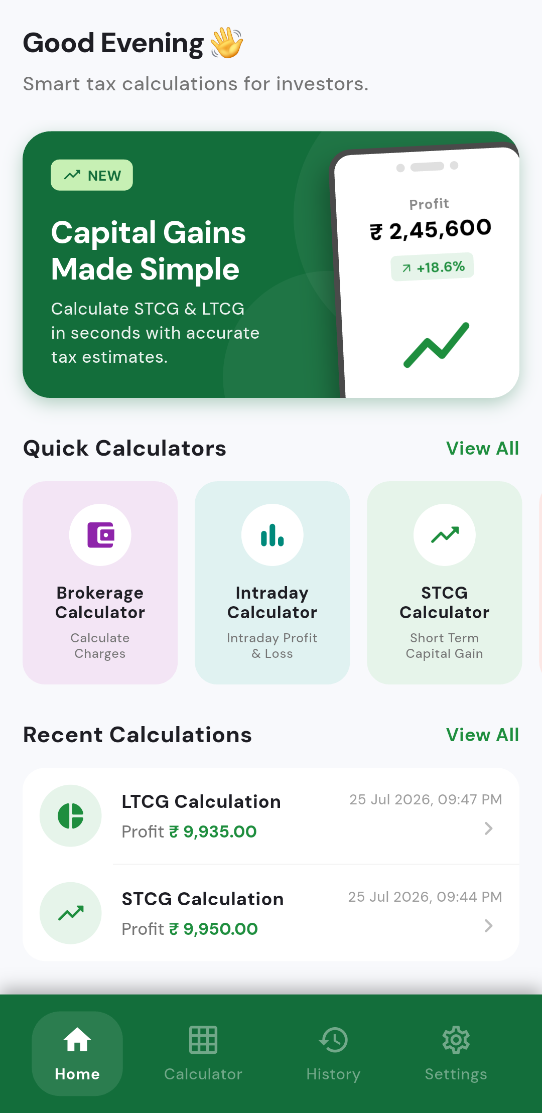 FinTick Real App Dashboard